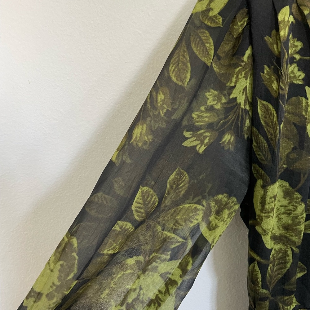 Bardot Lucianna Maxi Wrap Dress - Black and Green Floral. Still on Revolve! - Picture 7 of 8